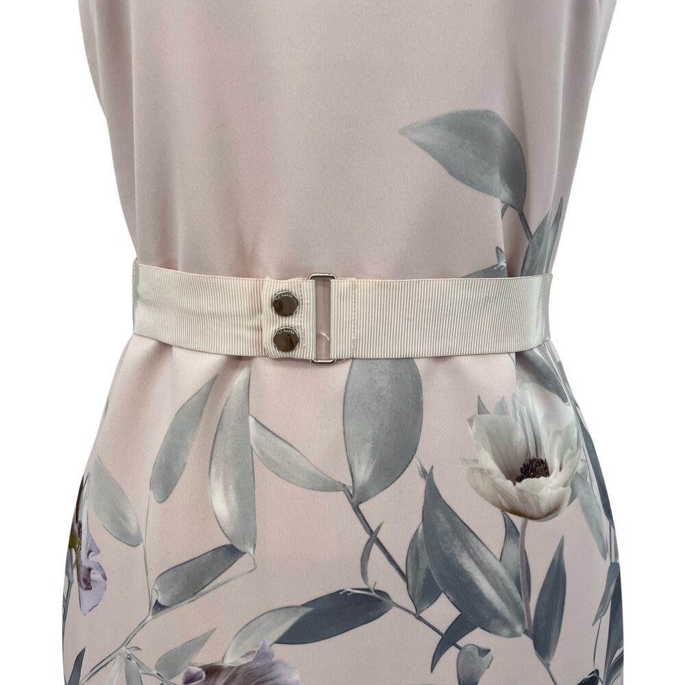 Ted Baker Haliey‎ Everglade Dress Pale Pink Floral Print Size 2 US 6 - Picture 5 of 15